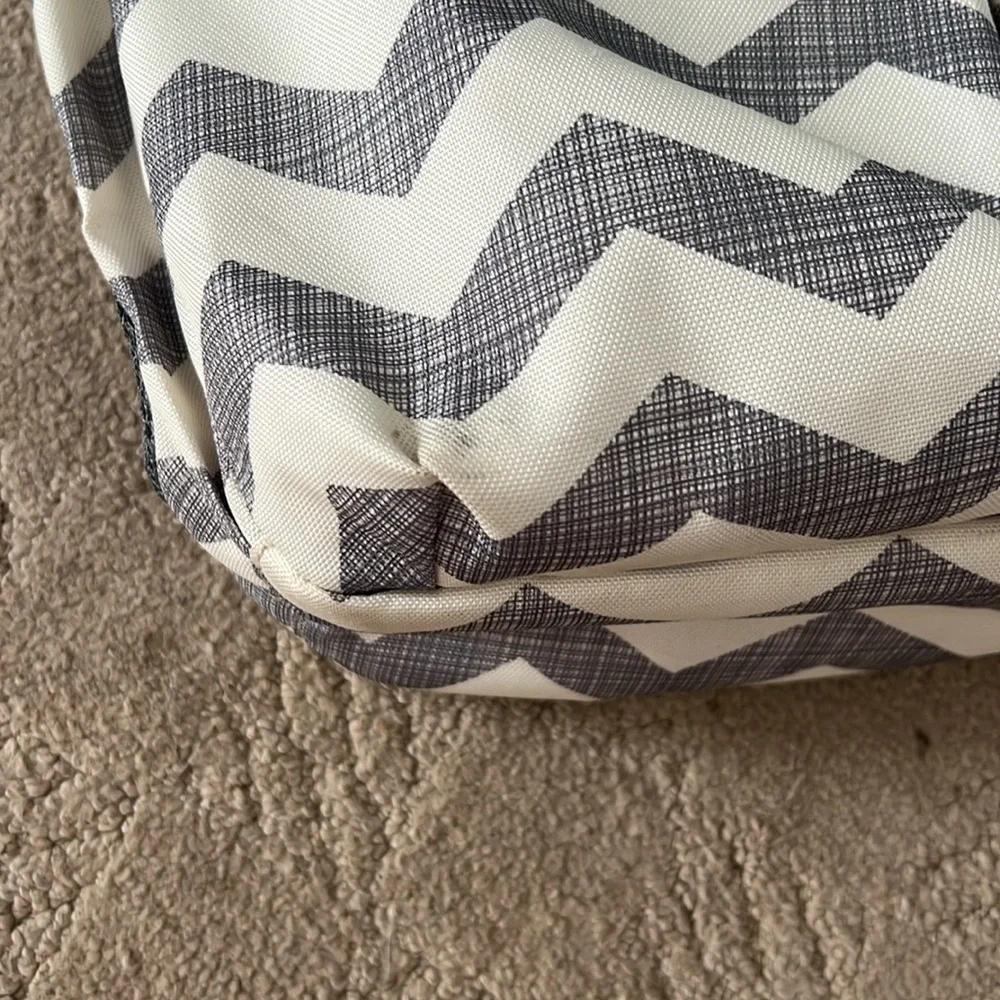 Gray and cream chevron Skip Hop diaper bag